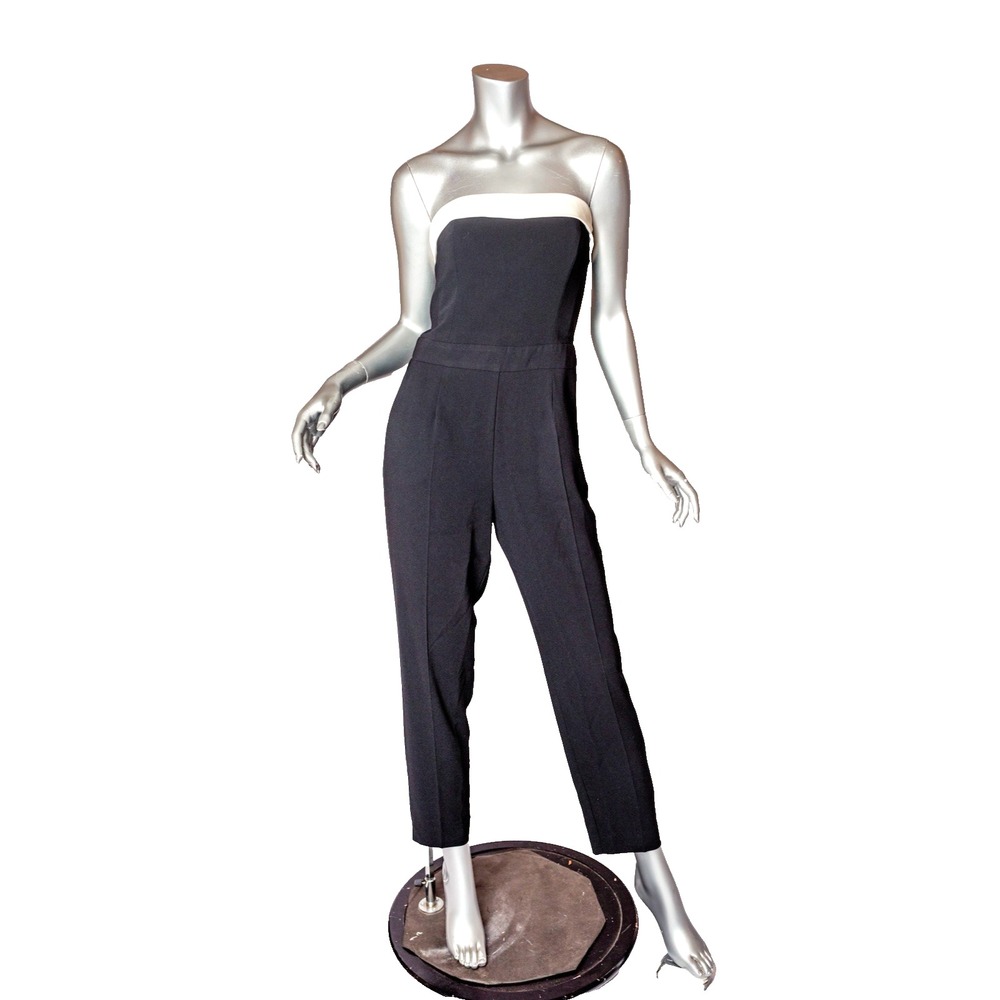 Trina Turk EDDA Black Tuxedo Strapless Jumpsuit Size 6